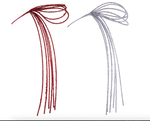 35" Red or Silver Glitter Loop Spray