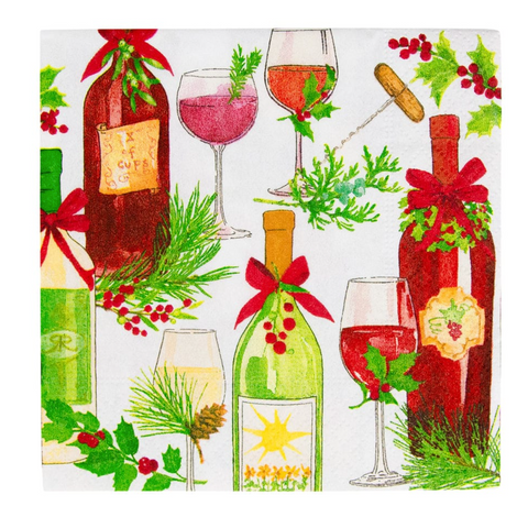 A Christmas Toast Napkin Cocktail- Caspari