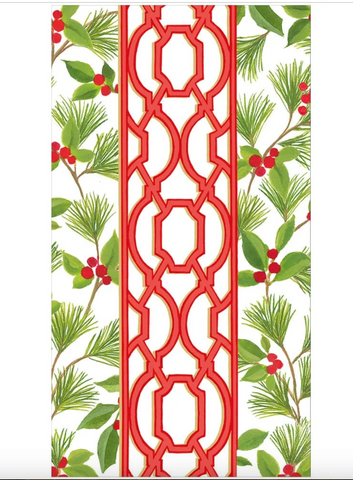 Knots And Greenery White Guest Towel-caspari