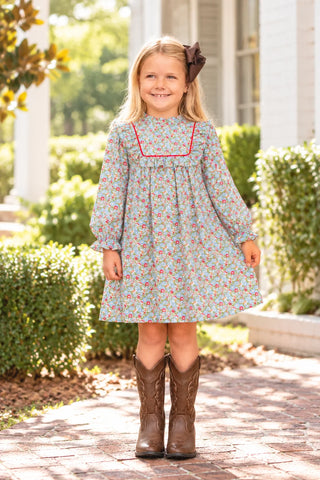 Haley Evergreen Floral Dress- THE OAKS