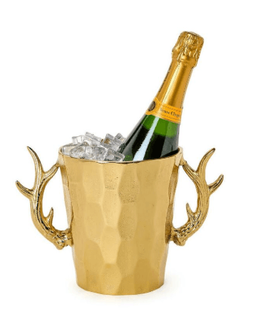 Two's Company Gold Stag Antler Ice Bucket