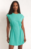 ROWAN TEXTURED MINI DRESS-CABANA GREEN