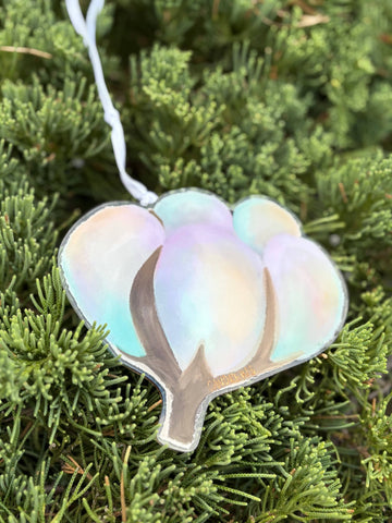 Colorful Cotton Boll Acrylic Ornament