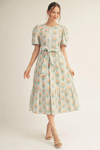 Floral Apricot Midi