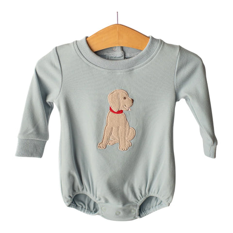 Puppy Applique Boys Bubble- Banana Split