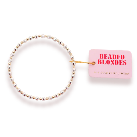 Mini Katy Bracelet in Gold with Silver: Standard 6.75 inch