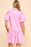 COLLARED TIERED MINI DRESS