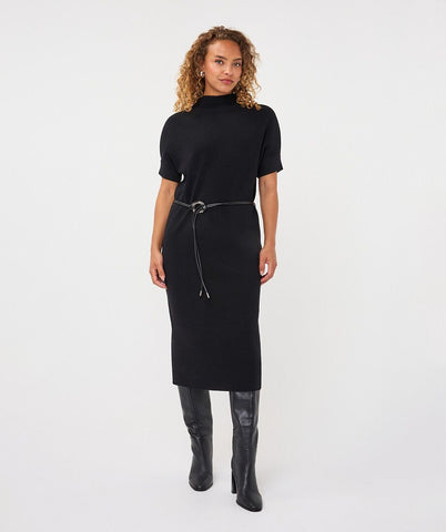 Black Dress long knit- Esqualo