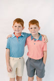 The Fairway Stripe Polo- Orange: