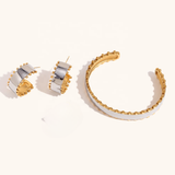 Bold Duo Hoops ~ 18k Gold Plated Stainless Steel Water Resistant ~ Deep South Originals