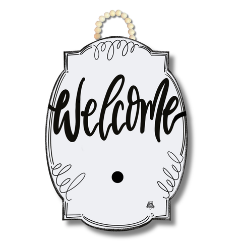 White Bloom "Welcome" Hanger