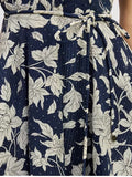 En Saison Women's Madeline Collared Mini Dress Navy Floral