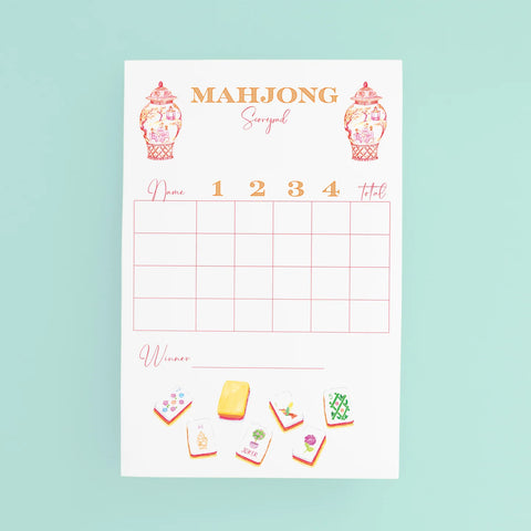 Mahjong Scorecard Pad - Sunset Tiles