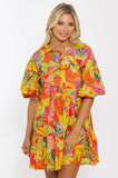 KARLIE CLOTHES  Tropical Palm Banana Dress