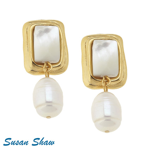 Gold/Pearl Clip Earring