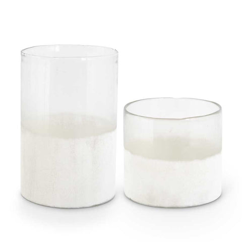 Frosted Glass Cylinders In Two Sizes