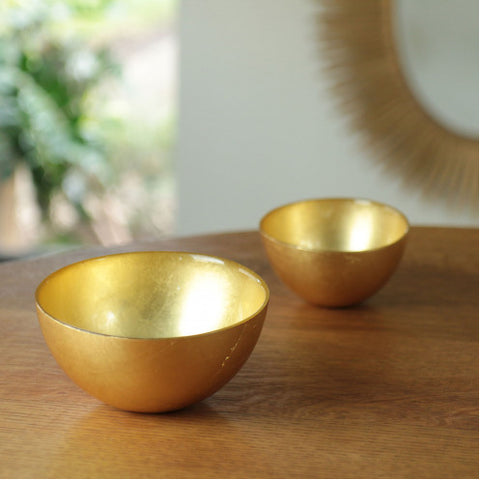 New Orleans Glass Gold Foil Medium Bowl Set