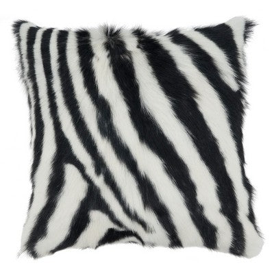 Square Zebra Goat Fur Pillow