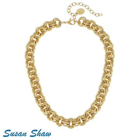 Gold Double Loop Chain Necklace