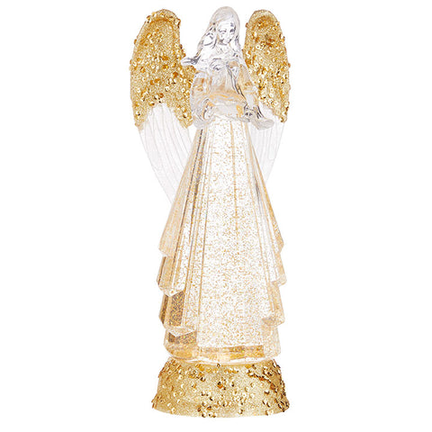 Gold Lighted Swirling Glitter Angel