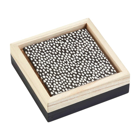 Black/Natural Napkin & Box Set  40900072