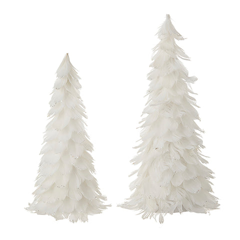 White Feather Trees In 2 Sizes