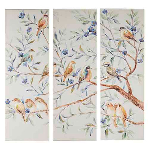 36" Branches Of Birds Canvas Wall Art
