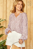 LT MAUVE PRINTED PLUS TOP