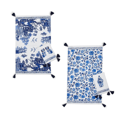 Chinoiserie Set Of 2 Dishtowels In 2 Styles