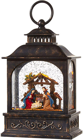 8.25" Nativity Lighted Water Lantern