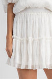 White Ruflle High Waist Skirt