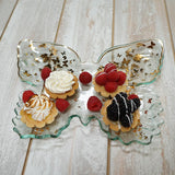 Annie Glass Gold Butterfly Tray