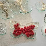 Annie Glass Gold Butterfly Tray