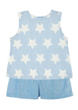 Shining Star Printed Knit Top and Terry Short 2 PC Set