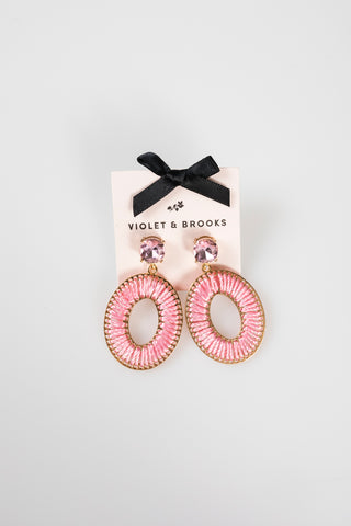 Casey Wrapped Drop Earring-Pink