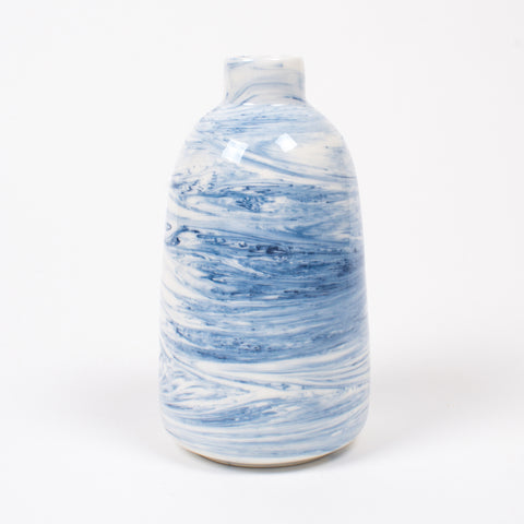 Blue Swirl Small Porcelain Vase
