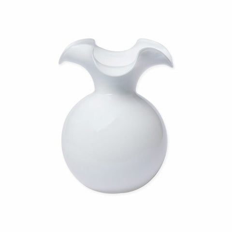 Hibiscus Glass White Medium Fluted Vase