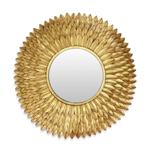 Golden Petals 24” Round Mirror