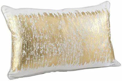 Oblong Metallic Gold Band Pillow