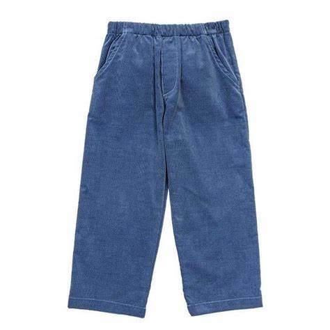 Steel Blue Elastic Waist Cord Pants