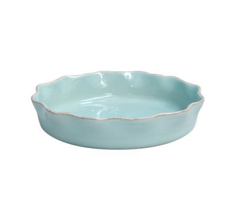 Ruffled Pie Dish Blue