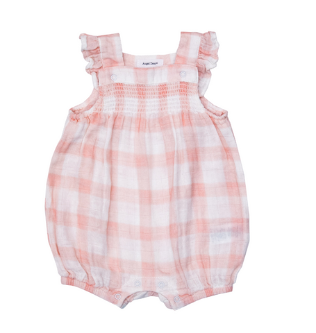 Smocked Overall pink bubble