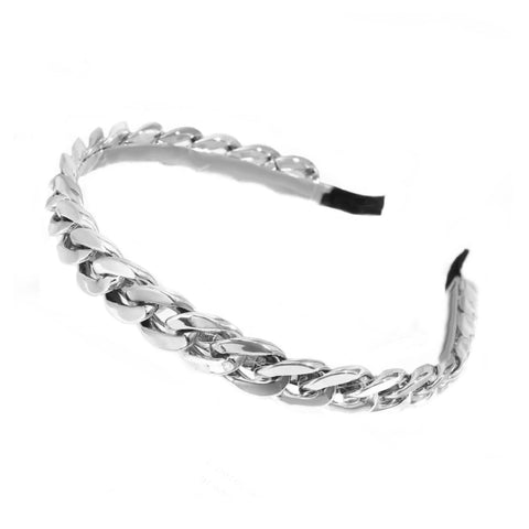 Silver Glam Chain Headband