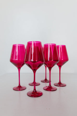 Fuchsia Stemmed Estelle Wine Glass