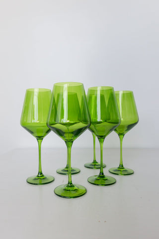Estelle Forest Green Wine Glass