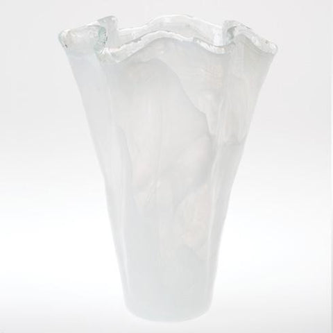 Onda Glass White Large Vase