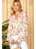 Floral Split neck plus top