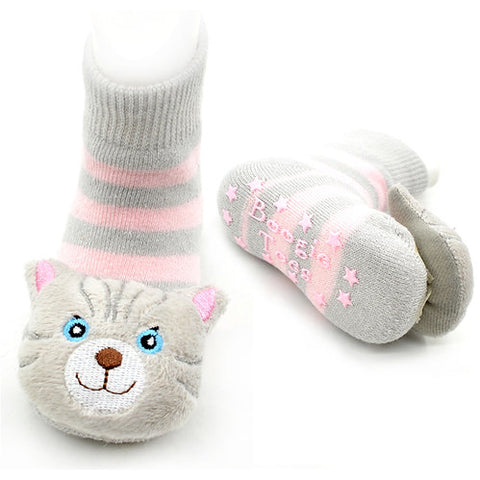 Gray Cat Ratlle Socks