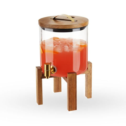 Modern Manor Wood and Glass Drink Dispenser