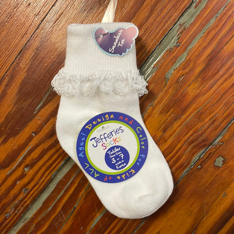 Socks - White Lace Trim 2171
